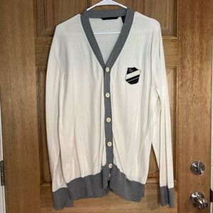 Sean John women’s Cream and Gray Cardigan‎ Sweater size XL